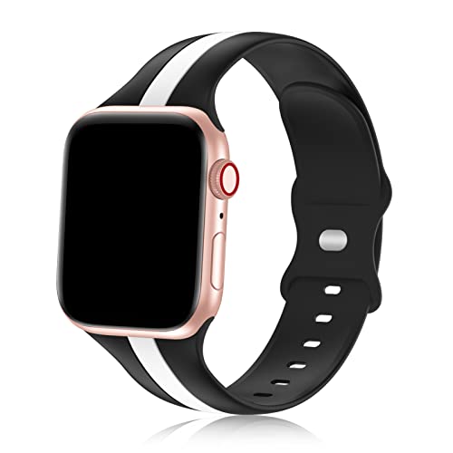 Bandiction Kompatibel mit Apple Watch Armband 41mm 40mm 38mm, Ersatz Silikon Sport Armbänder Damen Herren Kompatibel mit iWatch Armband Series 7/6/SE/5/4/3/2/1 von Bandiction