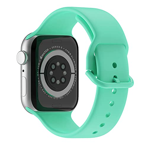 Bandkids Sportarmband, kompatibel mit Kinder-Apple-Watch-Armbändern, 38 mm, 40 mm, 41 mm, 42 mm, 44 mm, 45 mm, 49 mm, 1 44/45 EU /49 mm, Hellgrün) von Bandkids