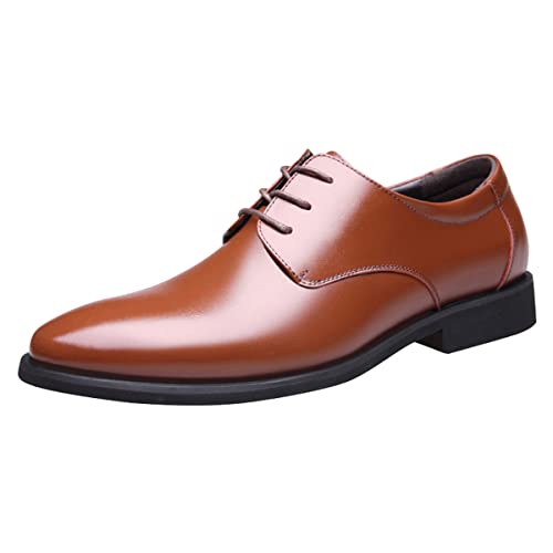 Bandkos Anzugschuhe Herren Business Schuhe Klassischer Schnürschuhe Glattleder Derby Leder Hochzeit Brogue Schwarz Braun Gr.38-48 EU,BR39 von Bandkos