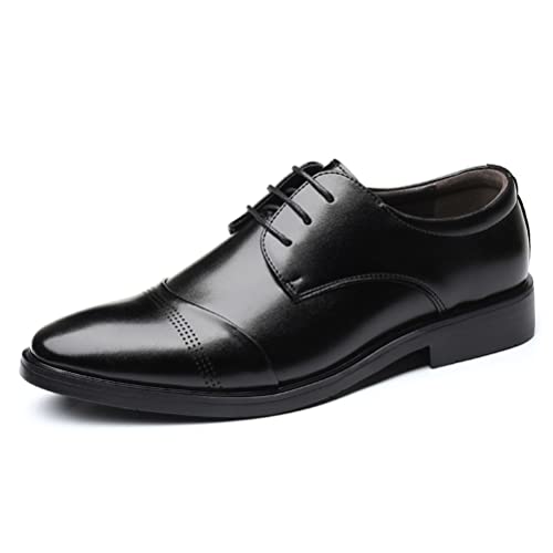 Bandkos Anzugschuhe Herren Lederschuhe Business Klassischer Schnürschuhe Glattleder Derby Hochzeit Brogue Schuhe Schwarz Braun Gr.38-47 EU,BK45 von Bandkos