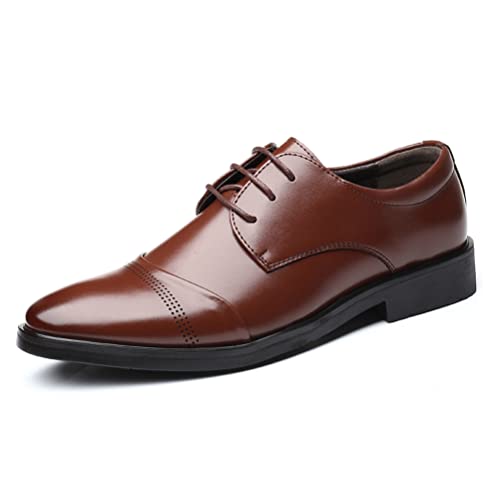 Bandkos Anzugschuhe Herren Lederschuhe Business Schuhe Klassischer Schnürschuhe Glattleder Derby Hochzeit Brogue Schwarz Braun Gr.38-47 EU,BR40 von Bandkos