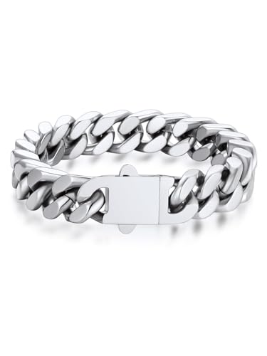 Bandmax 19CM Armband Herren Damen Edelstahl Ketten 12MM breit Kubanische Kette Junge Schmuck Accessoire Bandmax 19CM Armband Herren Damen Edelstahl Ketten 12MM breit Kubanische Kette Junge Schmuck Accessoire von Bandmax
