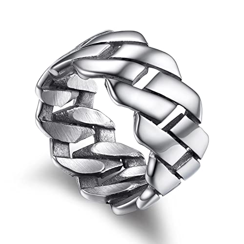 Bandmax Damen Ringe Edelstahl Kante Ringe Herren Größe 59 Kante Bandring Ketten Fingerring Freundschaftsring Verlobungsring Ringe Schmuck Accessoires für Hochzeit Geburtstag von Bandmax