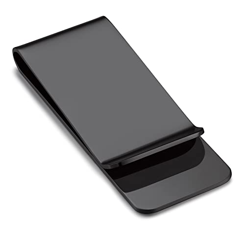 Bandmax Geldklammer Schwarz Personalisiert Geldclip Herren Money Clip Edelstahl Geldscheinklammer Kreditkartenhalter von Bandmax