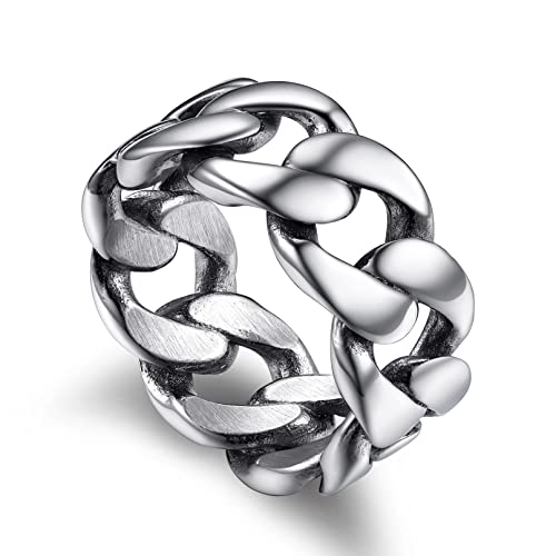 Bandmax Herrenring Kubanische Kette Fingerring Edelstahl Ringe Frauen Panzerkettenring Größe 57 Bandring im Chain Look Partnerring Biker Ringe Gothic Schmuck Accessoires Bandmax Herrenring Kubanische Kette Fingerring Edelstahl Ringe Frauen Panzerkettenring Größe 57 Bandring im Chain Look Partnerring Biker Ringe Gothic Schmuck Accessoires von Bandmax