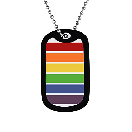 Bandmax LGBT Dog Tag Kette Männer Frauen Edelstahl LGBTQ Kette Homosexuell Erkennungsmarke Kugelkette Regenbogen Modeschmuck Pride Accessoires von Bandmax