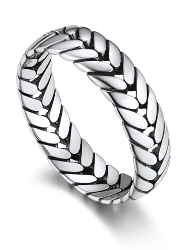 Bandmax Ring Damen Silber 925 Herren Ringe Bandring 5mm breit Trauringe Größe 64mm Weizen Ringe Modeschmuck für Valentinstag Bandmax Ring Damen Silber 925 Herren Ringe Bandring 5mm breit Trauringe Größe 64mm Weizen Ringe Modeschmuck für Valentinstag von Bandmax