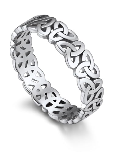 Bandmax Verlobungsring Ring Silber 925 Damen Bandring 5mm breit Keltischer Knoten Ring Größe 59mm Trauringe Partner Ringe Wikinger Schmuck für Verlobung Bandmax Verlobungsring Ring Silber 925 Damen Bandring 5mm breit Keltischer Knoten Ring Größe 59mm Trauringe Partner Ringe Wikinger Schmuck für Verlobung von Bandmax