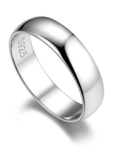 Bandmax Verlobungsringe Paar 925 Silber Ringe Damen Ring Größe 59mm Ehering Bandring 5mm breit Trauringe Partner Ringe Hochzeitsschmuck für Geburtstag Bandmax Verlobungsringe Paar 925 Silber Ringe Damen Ring Größe 59mm Ehering Bandring 5mm breit Trauringe Partner Ringe Hochzeitsschmuck für Geburtstag von Bandmax