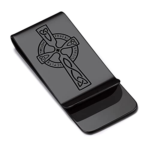 Bandmax Wikinger Kreuz Geldklammern Herren Edelstahl Money Clip Slim Wallet Geldscheinklammer für Rechnungen Geldscheine Kreditkarte von Bandmax