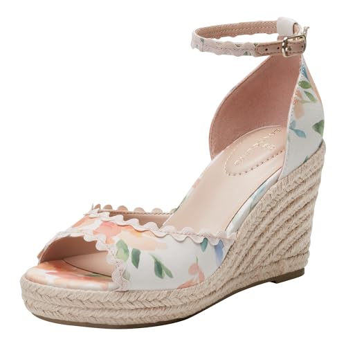 Bandolino Damen Kendri Wedge Sandalen, Ivory Floral Multi 150, 42 EU von Bandolino
