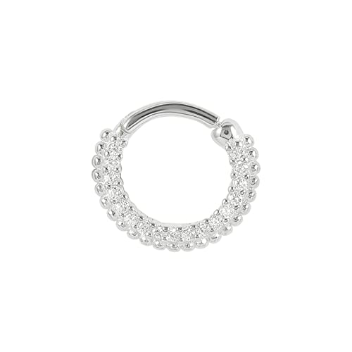 1stk Nasenpiercing Dünn, 16G Nasenstecker Silber mit Zirkonia-Perlen Körperschmuck für Mädchen 1.2mm von Banemi