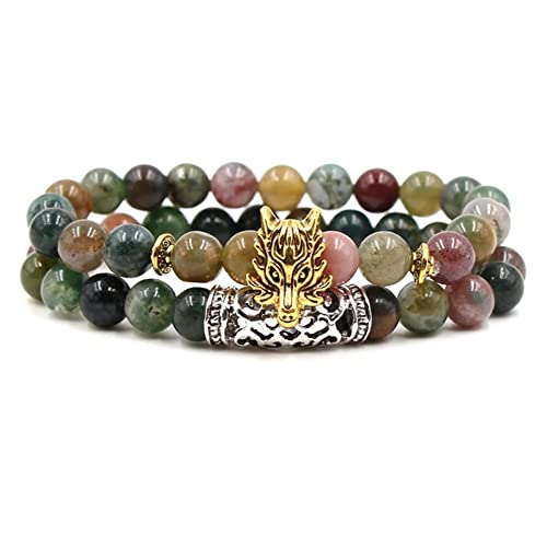 Banemi Achat Armband Herren, Pärchen Armband Bunt Legierung 2Er Set Drache Perlenarmbänder Beste Freundin Geschenke 19cmx8mm von Banemi