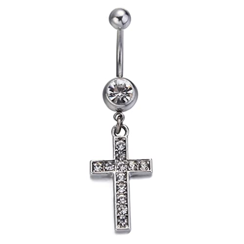 Banemi Bauchnabelpiercing Design, Edelstahl Damen Körperschmuck Weiß Kreuz Bananabells Partei-Hochzeits-Schmuck von Banemi