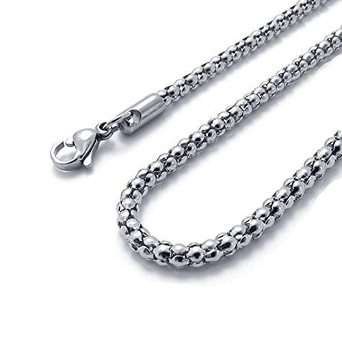 Edelstahl Nobel Schmuck Kette, Halskette Silber Edelstahl Hummerschere Popcorn für Teenager Mädchen Frauen 50cm von Banemi