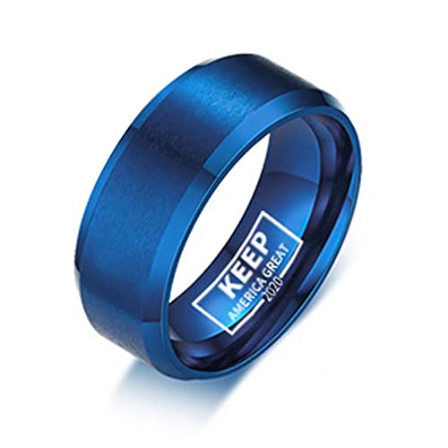Banemi Edelstahl Ringe Männer, Engagement Rings Couples Edelstahl Azul Keep America Great Hypoallergen Partnerringe Abschlussgeschenk Größe 60 (19.1) von Banemi