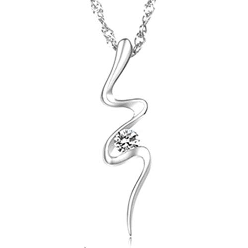Banemi Halskette Personalisiert, Halskette Freundin Weißvergoldeter Sockel Weiß Schlange Intarsien Zirkon Anhänger Halskette Jahrestag Geburtstagsgeschenke von Banemi