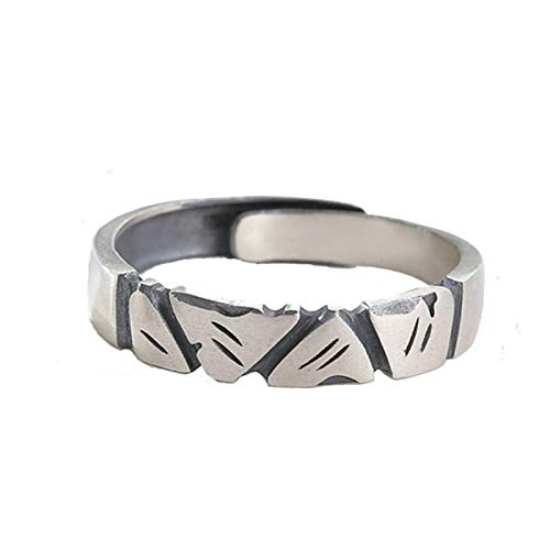 Banemi Männer Ringe Fashion, Ring Herren Silber Einzigartiges Design Weiß Runden Zirkonia Gravieren Offen Verstellbar Jubiläumsringe für Ihn Her von Banemi