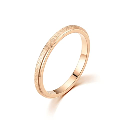 Banemi Ring Damen Klein, Vinted Ringe Damen Edelstahl 2mm Frosted Pearl Sand Fingerring Größe 52 (16.6) von Banemi