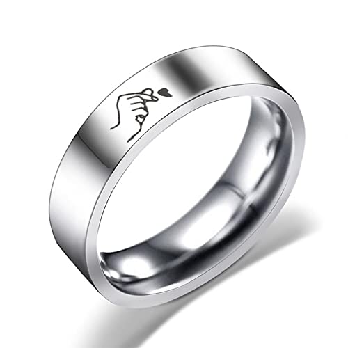 Banemi Ring Schmuck Herren, Herren Freizeit Ring Edelstahl Liebesgeste Partnerringe Größe 65 (20.7) von Banemi