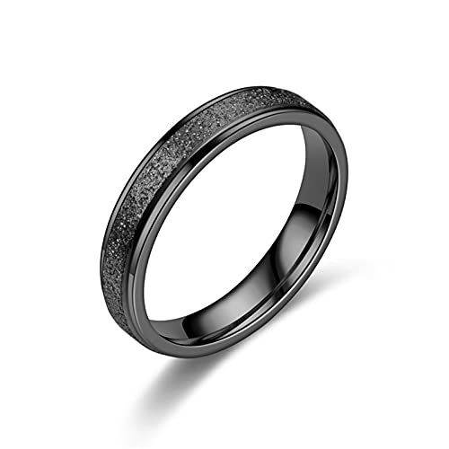 Banemi Ringe Herren Nordisch, Herren Ringe Aus Edelstahl 4mm Mattierter Perlsand Verlobungsringe Größe 62 (19.7) von Banemi