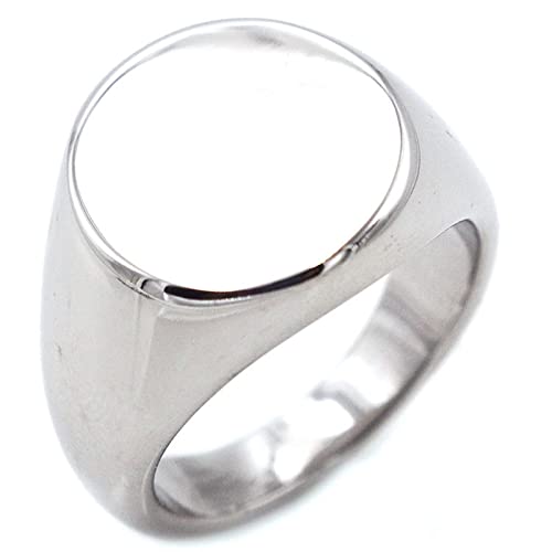 Banemi Trauringe Silber, Ringe Herren Verlobung Titan Edelstahl Silberner Runder Flacher Siegelring Freund Geschenk Ring Größe 67 (21.3) von Banemi