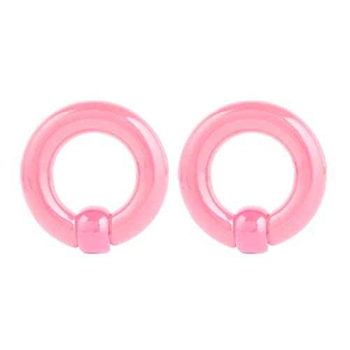 Banemi Tunnel Ohr 3mm, Tunnel und Plugs 2 Stück Rosa Acryl Reifen mit Ball Ohrtunnel für Männer und Frauen von Banemi