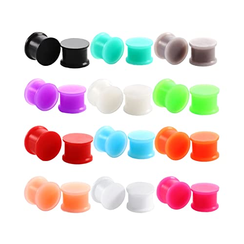 Tunnel Silikon 5mm, Plug Ohr Herren 24 Stück Mehrfarbige Runde Form Geburtstagsgeschenk Ohrtunnel von Banemi