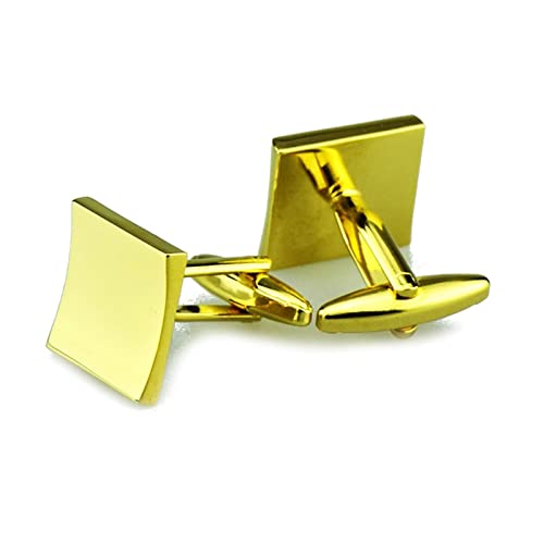 Manschettenknöpfe Cool, Gold Manschettenknöpfe Cool Konkaves Quadrat Hochzeitsgeschenke für den Bräutigam 1.8CM von Banemi