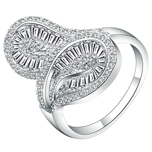Ring Mädchen, Zirkonia Ringe Irregulär Ring für Freundin Geschenke Größe 62 (19.7) von Banemi