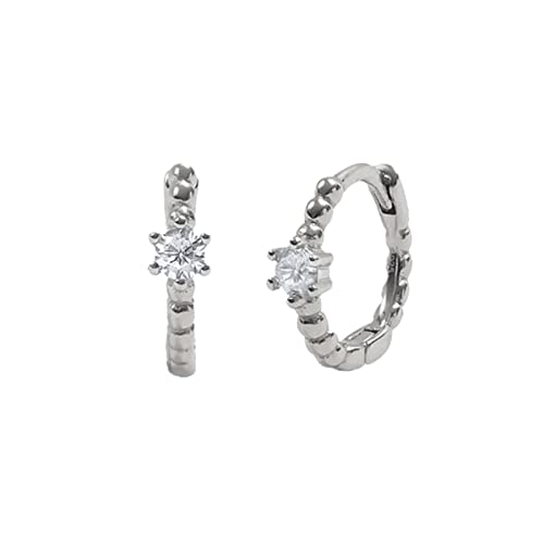 Silber Ohrstecker Creolen, Damen Ohrringe Zirkonia Geschenke Freundin Frau Mutter 9mm von Banemi