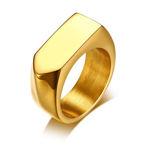 Trauringe Edelstahl, Vintage Ringe Men Goldener Siegelring In Pfeilform Freund Geschenk Ring Größe 57 (18.1) von Banemi