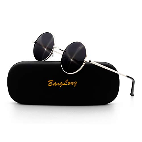 BangLong Runde sonnenbrille Herren Damen, Runde Polarisiert Sonnenbrille Retro Vintage Sunglasses Mirrored Lenses BangLong Runde sonnenbrille Herren Damen, Runde Polarisiert Sonnenbrille Retro Vintage Sunglasses Mirrored Lenses von BangLong