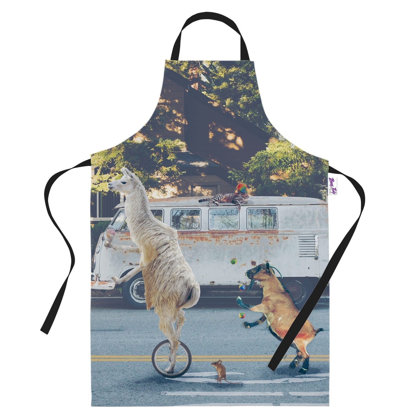 "Lustige Backschürze - Geschenk Für Koch-Koch Männer Frauen-Backgeschenk "Einrad Lama" von BangTidyClothing