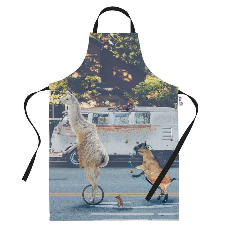 "Lustige Backschürze - Geschenk Für Koch-Koch Männer Frauen-Backgeschenk "Einrad Lama" von BangTidyClothing