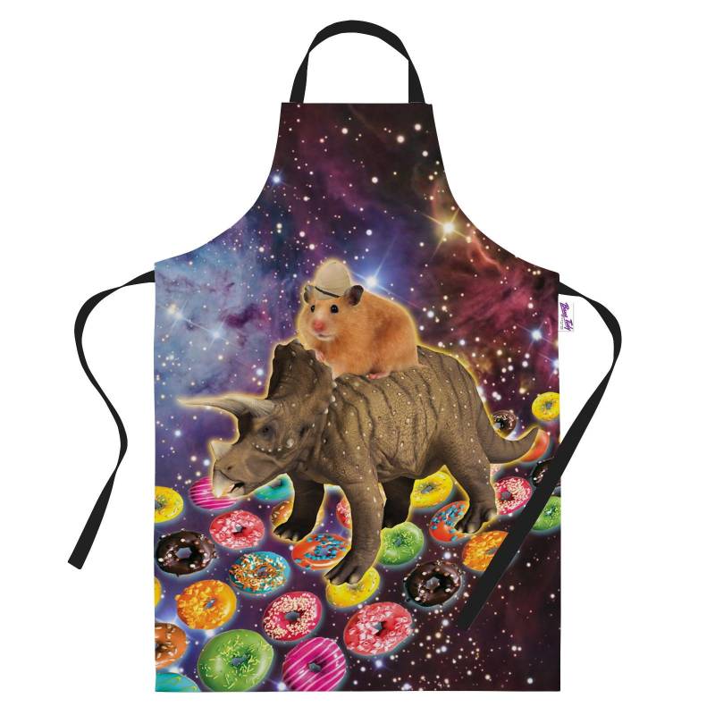 Lustige Backschürze - Geschenk Für Männer Frauen Backen Kochen Küchenschürze Space Hamster von BangTidyClothing