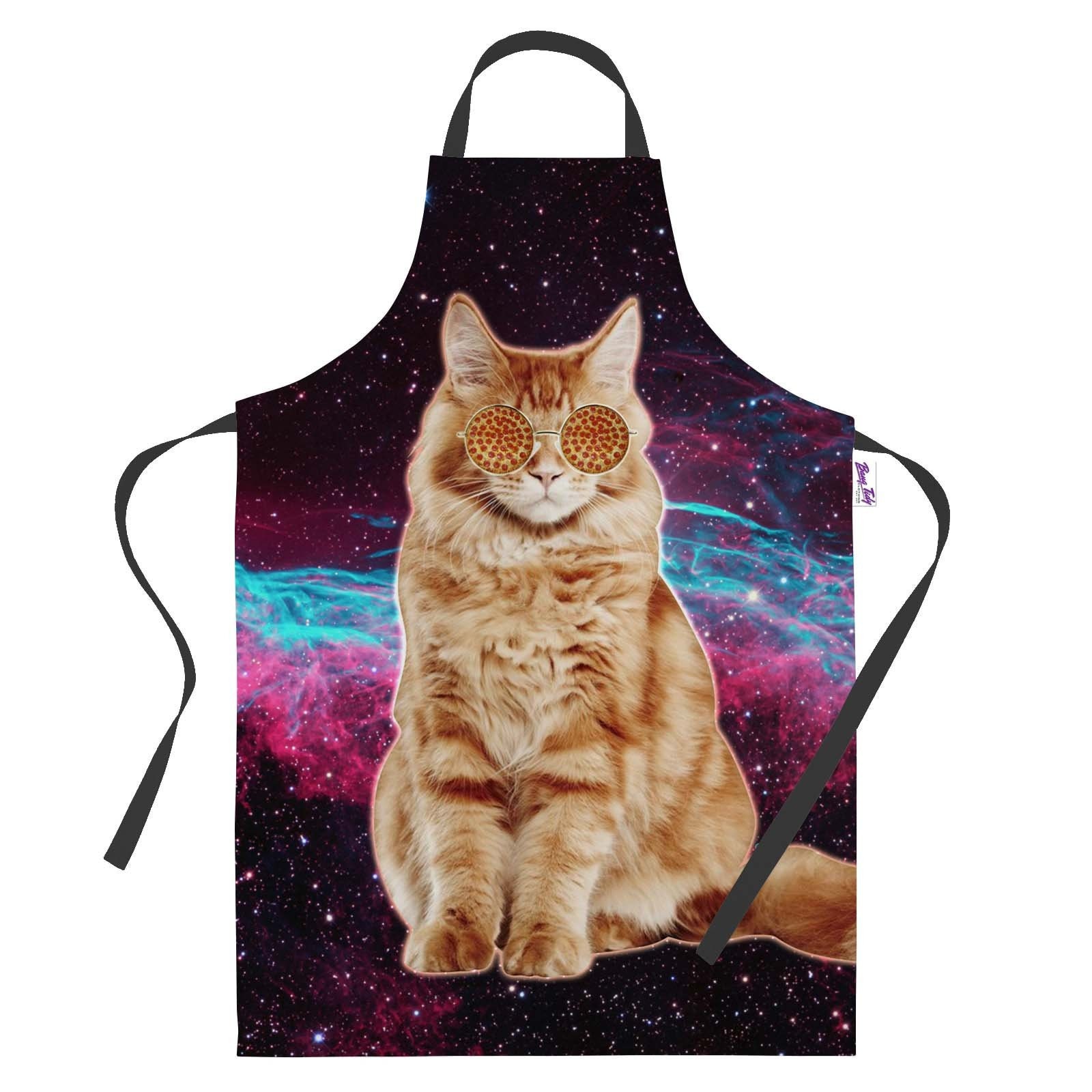 Lustige Hipster Backschürze - Koch Geschenk Für Männer Frauen Backgeschenk Voller Grillen Küchenschürzen Frühling Katze Gläser von BangTidyClothing