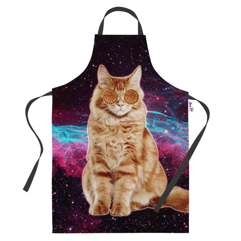 Lustige Hipster Backschürze - Koch Geschenk Für Männer Frauen Backgeschenk Voller Grillen Küchenschürzen Frühling Katze Gläser von BangTidyClothing