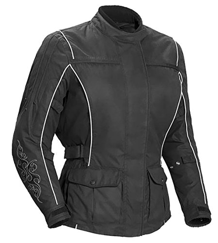 Bangla Damen Motorrad Jacke Bikerjacke Textil schwarz mit Tribalmuster XL von Bangla