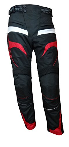 Bangla Herren Motorrad Hose Motorradhose mit Protektoren Textil schwarz rot Weiss XL von Bangla