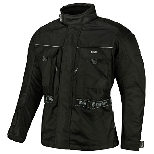 Bangla Herren Motorrad Jacke Motorradjacke Textil mit Protektoren in Ellbogen, Schulter und Rücken Schwarz L von Bangla