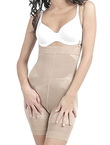 Mieder Bauchweg Miederhose Panty Slip Damen Unterwäsche Shapewear mit transparenten Träger 2000 Haut XL von Bangla