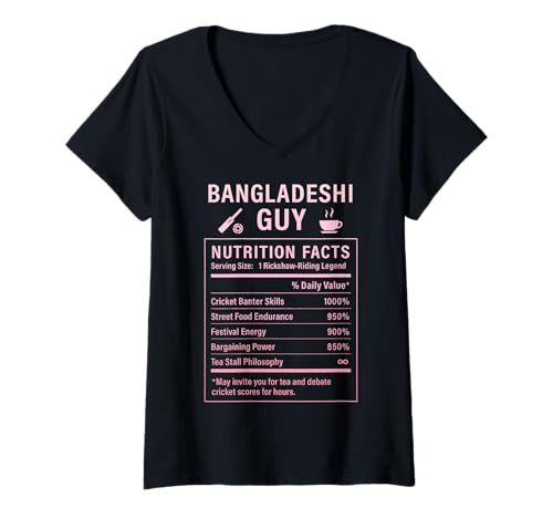 Damen Lustiger Bangladeschischer Junge stolze Männer mit Bangladeschischen Wurzeln T-Shirt mit V-Ausschnitt von Bangladeshi Cultur Gifts for Banglade Men and Boys