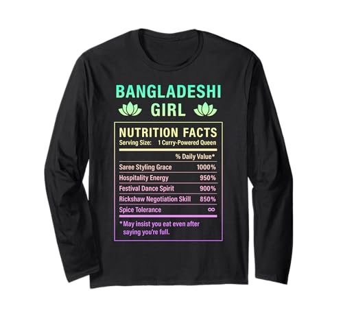 Lustiges Bangladeshi Girl Proud Women with Bangladesh Roots Langarmshirt von Bangladeshi Culture Gifts For Bangladeshi Women