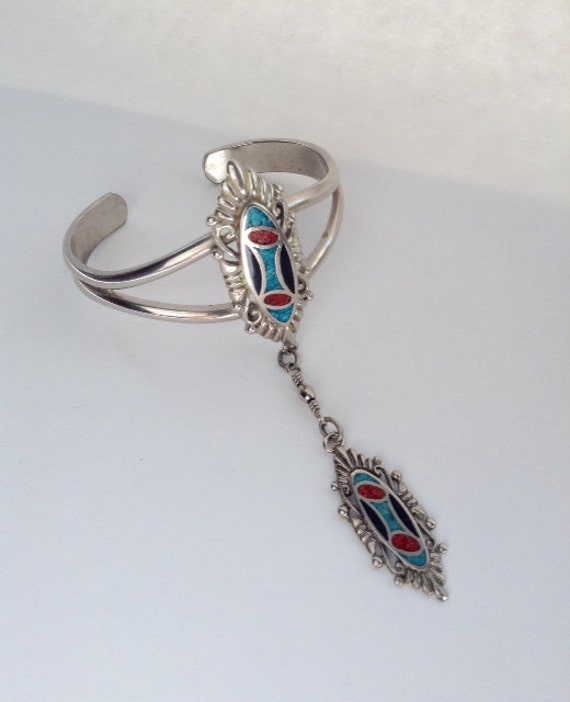 Große Türkis Und Silber Style Vintage Manschette Armband Mit Quaste Anhänger Charme, Ton Große Türkis Und Silber Style Vintage Manschette Armband Mit Quaste Anhänger Charme, Ton von BanglesBeadsNBags