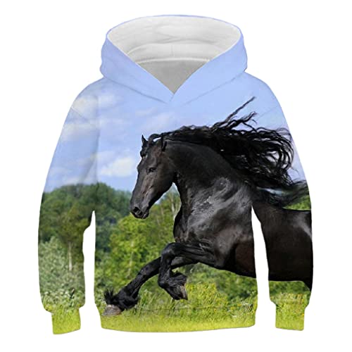 Baby Kinder Kleidung Tier Pferd Hoodie 3D Print Kinder Langarm Mädchen Kleidung Jungen Sweatshirt Top MM2 12T von Bangqi