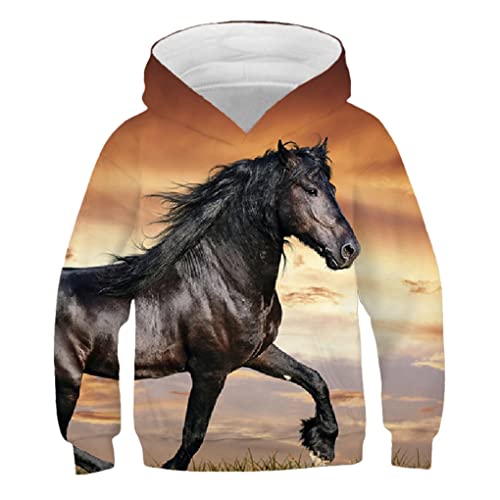 Baby Kinder Kleidung Tier Pferd Hoodie 3D Print Kinder Langarm Mädchen Kleidung Jungen Sweatshirt Top MM3 10T von Bangqi