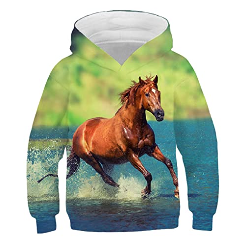 Baby Kinder Kleidung Tier Pferd Hoodie 3D Print Kinder Langarm Mädchen Kleidung Jungen Sweatshirt Top MM7 10T von Bangqi