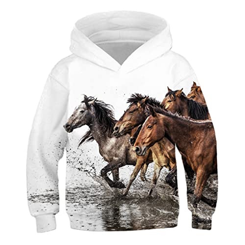 Baby Kinder Kleidung Tier Pferd Hoodie 3D Print Kinder Langarm Mädchen Kleidung Jungen Sweatshirt Top MM9 10T von Bangqi