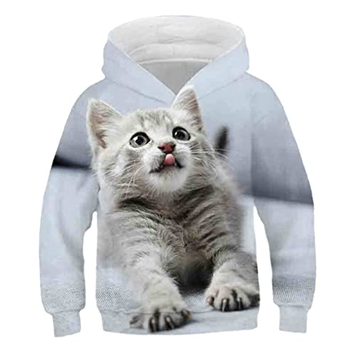 Kinder Hoodie 3D Gedruckt Katze Sweatshirt Langarm Kinder Pullover Jungen Mädchen Nette Kinder Herbst Tops YT-3240 10T von Bangqi